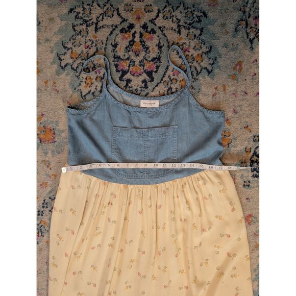 Vintage Jones New York Denim and Chiffon Floral Maxi Dress - 4 - Picture 8 of 9